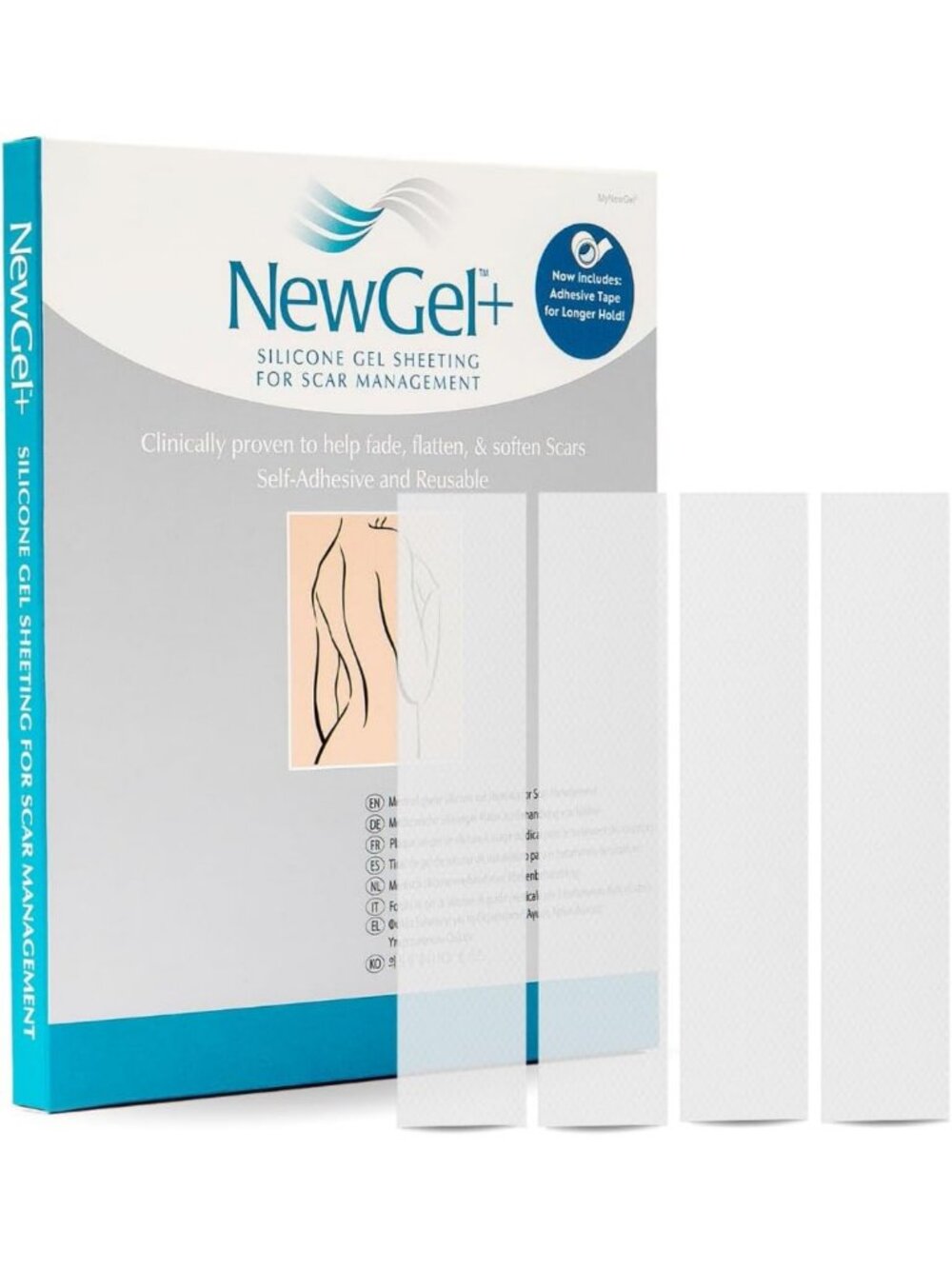 Medical-Grade Silicone Scar Strips, 1" x 6", 4-Pack for Effective Scar Treatment